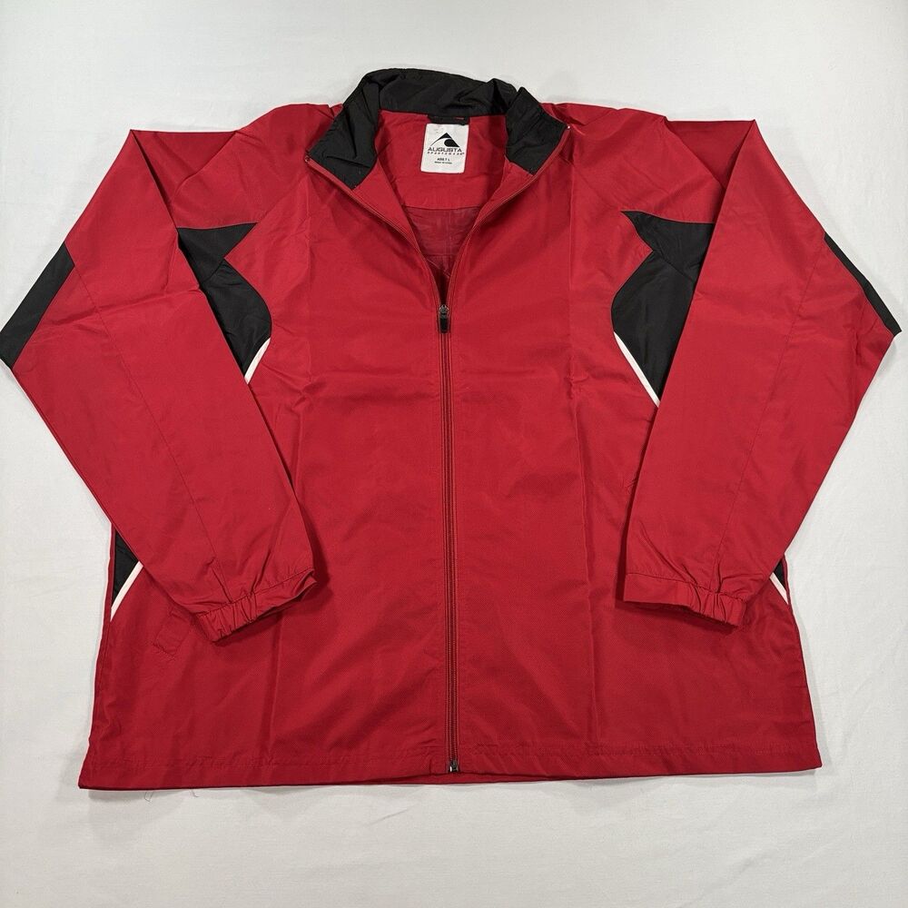 VTG Augusta Sportswear Men’s Size L Windbreaker Jacket Color Block Red Black